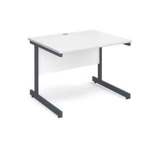Dams Contract Graphite-Frame White-Top Desk