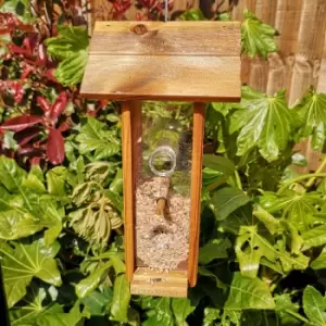 Tom Chambers - Melrose Wooden 4 Port Garden Wild Bird Hanging Easy Fill Seed Feeder