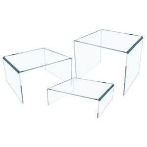 High Quality Acrylic 3 Sizes Risers Clear Pack of 3 ARISE3