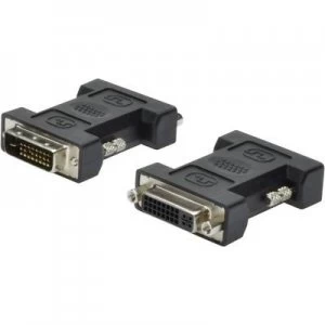 Digitus DVI Adapter [1x DVI plug 25-pin - 1x DVI socket 29-pin] Black