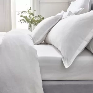 Bedeck of Belfast Fine Linens Muro Double Fitted Sheet, White