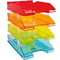 Exacompta Letter Trays Linicolour Harlequin PS Assorted 25.4 x 24.3cm Pack of 4