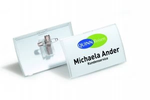 Durable 40x75mm Combi Clip Name Badge Pack of 25 821119