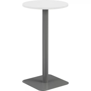 800MM Circular High Contract Table - Silver/White