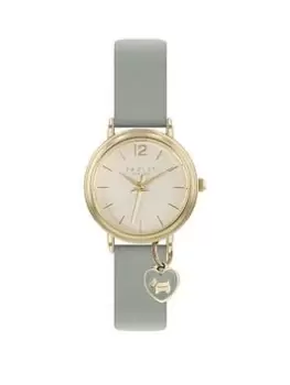Radley Ladies Pale Gold Plated Willow Grey Strap Heart Charm Watch
