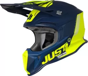 Just1 J18 Pulsar MIPS Motocross Helmet, blue-yellow, Size 2XL, blue-yellow, Size 2XL