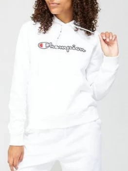 Champion Hooded Sweatshirt - White, Size L, Women