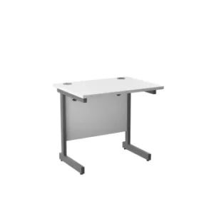 1800 X 800 Single Upright Rectangular Desk White-Silver