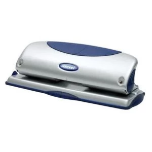 Rexel P425 All Metal 4-Hole Punch Silver/Blue - Capacity 25 x 80gsm