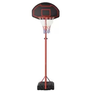 HOMCOM Steel Frame Adjustable Basketball Hoop Stand Black/Red