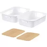 SmartStore Storage Basket Plastic White 28 (W) x 37 (D) x 13 (H) cm