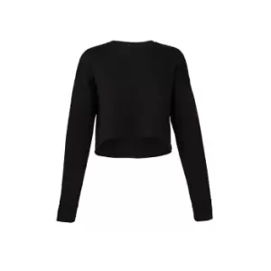 Bella + Canvas Ladies Cropped Sweatshirt (XL) (Black)