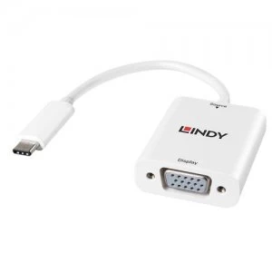 Lindy 43242 video cable adapter 0.17 m VGA (D-Sub) USB Type-C White