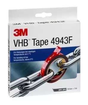 3M 4943F, VHB Grey Foam Tape, 19mm x, 1.1mm Thick