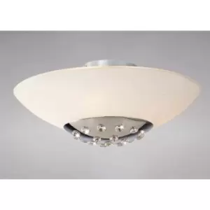 Diyas - Amada ceiling light 6 Bulbs polished chrome / frosted glass
