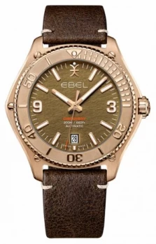 EBEL Mens Discovery Bronze Limited Edition Brown Calf Watch