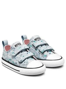 Converse Chuck Taylor All Star 2V Snowy Leopard Plimsoll - Blue/Pink, Blue/Pink, Size 8