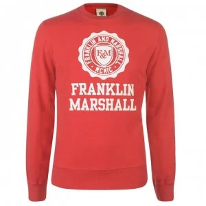 Franklin and Marshall Stamp Logo Sweatshirt - Fire Red