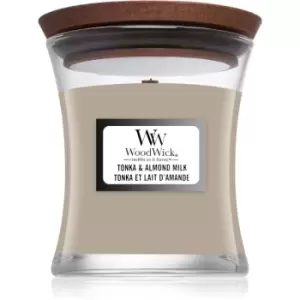 Woodwick Tonka & Almond Milk scented candle Wooden Wick 85 g
