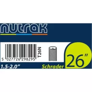 Nutrak 26 x 1.5-2.0 Schrader Valve Inner Tube - Black