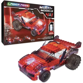 Laser Pegs Multi Models - 4-in-1 Red Racer Construction Set
