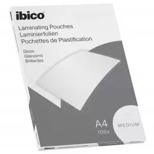 Ibico Basics Medium A4 Laminating Pouches Crystal clear Pack 100