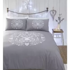 Portfolio Bauble Modern Single Duvet Cover Set Bedding Bed Set Grey - Grey