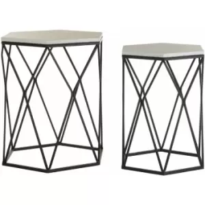 Arcana Hexagonal Side Tables - Set of 2 - Premier Housewares