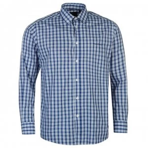 Pierre Cardin Long Sleeve Shirt Mens - Blue Check