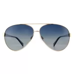 Aviator Light Gold Blue Gradient Polarized Sunglasses
