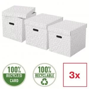 ESSELTE Storage Box Home Size Cube 3pcs white