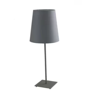 Fan Europe ELVIS Table Lamp with Round Tapered Shade Grey, Fabric Lampshade 24x63.5cm