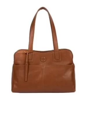 Pure Luxuries London Vintage Dark Tan 'Beacon' Leather Handbag