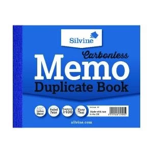 Silvine Carbonless Duplicate Memo Book 102x127mm Pack of 12 703-T