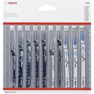 10-part wood and metal jigsaw blade sets Bosch Accessories 2607011170 10 pc(s)