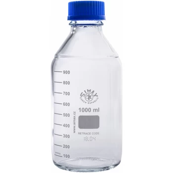 Clear Graduated Lab Bottles 1000ml - Pack of 10 - Simax