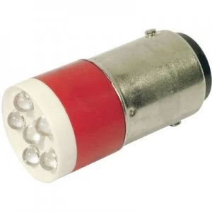 LED bulb BA15d Red 24 Vdc 24 V AC 1260 mcd CML