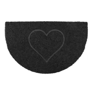 Oseasons Heart Half Moon Doormat - Black
