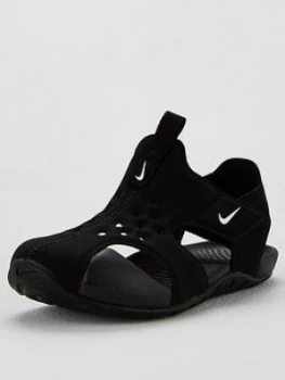 Nike Boys Sunray Protect 2 (TD) Sandal - Black/White, Size 8.5