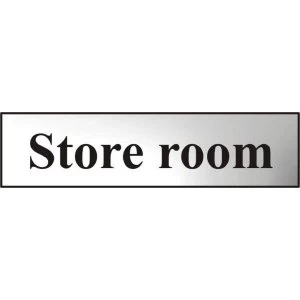 ASEC Store Room 200mm x 50mm Chrome Self Adhesive Sign