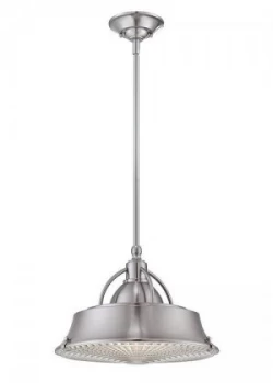 2 Light Dome Ceiling Pendant Brushed Nickel, E27