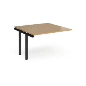 Bench Desk Add On Rectangular Desk 1200mm With Sliding Tops Oak Tops With Black Frames 1200mm Depth Adapt