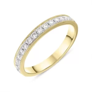 18ct Yellow Gold Diamond Fifteen Stone Half Eternity Ring