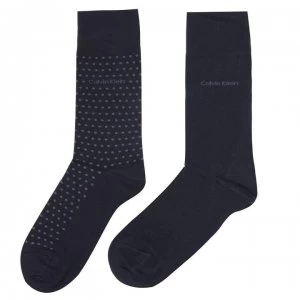 Calvin Klein 2 Pack Dot Socks - Navy