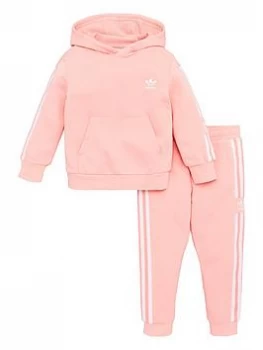 adidas Originals Childrens Lock Up Hoodie Tracksuit - Pink, Size 4-5 Years, Women