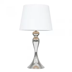Faulkner Chrome Touch Table Lamp with White Aspen Shade