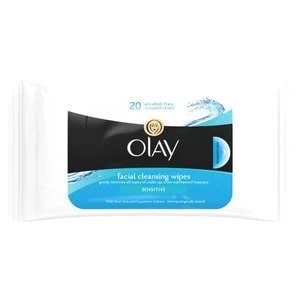 Olay Facial Cleansing Resealable Pouch Sensitive 20 Wipes