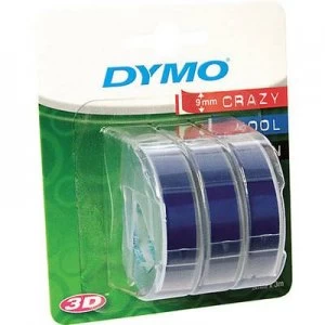 DYMO S0847740 Labelling tape 3 Piece set Tape colour: Blue Font colour: White 9mm 3 m
