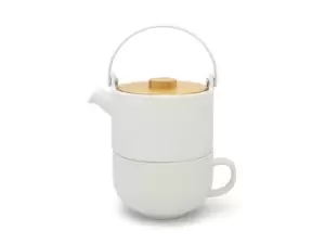 Bredemeijer Tea-for-one Umea weiß mit Bambusdeckel 142007