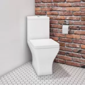 Close Coupled Corner Cloakroom Rimless Toilet with Soft Close Seat - Austin